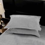 Lenjerie Luxury Pat Dublu, Jojo Home, ExtraPufoasa, din Blanita Artificiala tip Iepure, 6 piese, GRI inchis - imagine 4