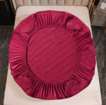 Husa Matlasata Tip Topper Din Catifea - Rosu - imagine 2