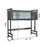 Suport de vase metalic multifunctional cu scurgator, suport pentru ustensile si tacamuri - imagine 4