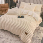 Lenjerie De Pat, 4 Piese, Cu Elastic, Cocolino, Dungi Groase