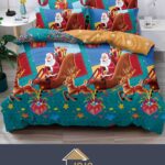 Lenjerie pat dublu, model Craciun 6 Piese