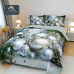 Set Cuvertura de Pat Craciun 5D + 2 fete perna