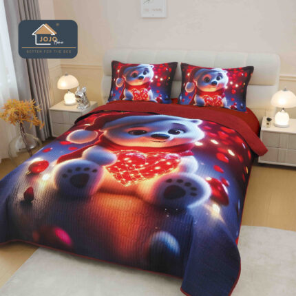 Set Cuvertura de Pat Craciun 5D + 2 fete perna