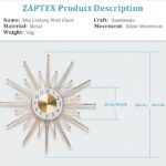 Ceas elegant de perete, cu design modern si elemente nautice, mecanism silentios si finisaj metalic elegant - imagine 7