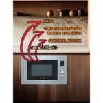 Cuptor cu microunde incorporabil Hausberg HB-8070IN, 25 l, Putere nominală de ieșire a cuptorului cu microunde: 900W, putere de intrare: 1400W, putere grătar: 1000W, Grill, Control digital, Argintiu/Negaru - imagine 6