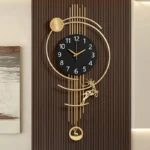 Ceas elegant de perete, cu design modern si elemente nautice, mecanism silentios si finisaj metalic elegant - imagine 2