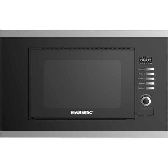 descărcare - 2025-11-04T110612.176 Cuptor cu microunde incorporabil HAUSBERG HB-8065IN, 20 litri, Putere: 230V, 50Hz, 700W, 900W putere grill, 1200W putere de intrare, 6 nivele de putere, 8 programe automate, control mecanic, decongelare, timer, sistem blocare copii, argintiu - imagine 2