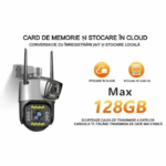 Camera Supraveghere Inteligenta 8MP  4G, Audio, Vedere pe timp de noapte, Rotire la 360° , intelligent tracking, PTZ, AP hotspot, Micro SD, Dubla , Detectie Miscare si Urmarire - imagine 6