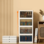 Dulap de depozitare stivuibil, cu 4 compartimente, usi duble si roti, rezistent la praf si umezeala - imagine 9