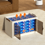 Dulap de depozitare stivuibil, cu 4 compartimente, usi duble si roti, rezistent la praf si umezeala - imagine 4