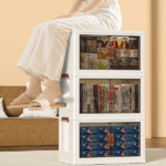 Dulap de depozitare stivuibil, cu 4 compartimente, usi duble si roti, rezistent la praf si umezeala - imagine 6