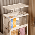 Dulap de depozitare stivuibil, cu 4 compartimente, usi duble si roti, rezistent la praf si umezeala - imagine 5