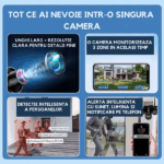 Camera de Supraveghere Crocodil, Conexiune 4G, 3 Lentile, 12 MP, Vedere Panoramica, Night vision - imagine 3