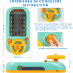 Jucarie Interactiva volan de condus cu circuit curse, sunete si functii, alimentare USB, pentru Copii 3-6 Ani - imagine 7