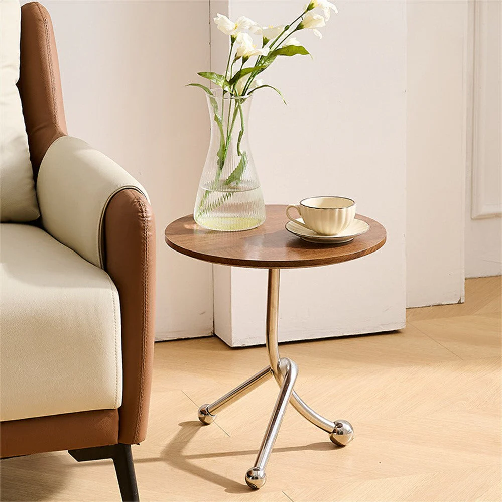descărcare - 2026-01-31T235416.715 Masuta laterala moderna cu blat rotund si picioare metalice cromate – Design elegant pentru living 40 x 40 x 51 cm - imagine 5