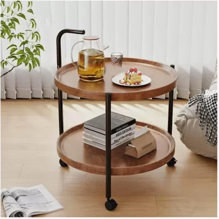 Masa rotunda de cafea pentru living, design nordic 40 x 40 x 65cm
