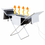 Uscator de rufe electric, suprafata 12m, inaltime ajustabila, aluminiu inoxidabil, pliabil, 230W - imagine 2