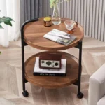 Masa rotunda de cafea pentru living, design nordic 40 x 40 x 65cm - imagine 3