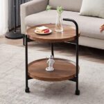 Masa rotunda de cafea pentru living, design nordic 40 x 40 x 65cm - imagine 2