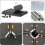 Dulap Modular pentru Incaltaminte cu Cuier, Organizator cu Usi Anti-Praf, 85 x 32 x 95.5 cm - imagine 7