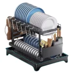 Scurgator vase, design auto-draining, organizator compact, negru, 42x30x29cm - imagine 5