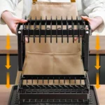 Scurgator vase, design auto-draining, organizator compact, negru, 42x30x29cm - imagine 10