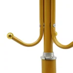 Cuier de podea metalic auriu, 34 x 189 cm, cu carlige multiple si 2 rafturi de depozitare, tip hall tree, pentru hol, dormitor sau birou - imagine 7