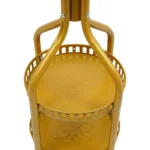 Cuier de podea metalic auriu, 34 x 189 cm, cu carlige multiple si 2 rafturi de depozitare, tip hall tree, pentru hol, dormitor sau birou - imagine 8