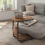 Masa de colt multifunctionala cu raft pentru carti, design modern si practic - imagine 3