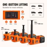 Cric hidraulic electric pentru podea auto , 5 tone, 12V, cu pompă de umflat cu cheie de impact - imagine 5