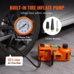 Cric hidraulic electric pentru podea auto , 5 tone, 12V, cu pompă de umflat cu cheie de impact - imagine 2