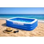 Piscina gonflabila Krafner Germany® 201x150x50 cm, family pool XL ideala pentru copii 3+ si adulti, perfecta pentru curte, gradina sau interior, cu podea moale, usor de montat si curatat. - imagine 6