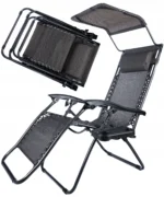 Set 2 Scaun Șezlong Zero Gravity XL, 180 cm, cu Parasolar, Suport Pahar și Tetieră, pentru Grădină, Terasă sau Plajă, Negru - imagine 5