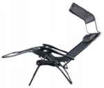 Set 2 Scaun Șezlong Zero Gravity XL, 180 cm, cu Parasolar, Suport Pahar și Tetieră, pentru Grădină, Terasă sau Plajă, Negru - imagine 4