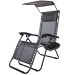 Set 2 Scaun Șezlong Zero Gravity XL, 180 cm, cu Parasolar, Suport Pahar și Tetieră, pentru Grădină, Terasă sau Plajă, Negru - imagine 2