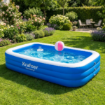 Piscina gonflabila Krafner Germany® 201x150x50 cm, family pool XL ideala pentru copii 3+ si adulti, perfecta pentru curte, gradina sau interior, cu podea moale, usor de montat si curatat. - imagine 3