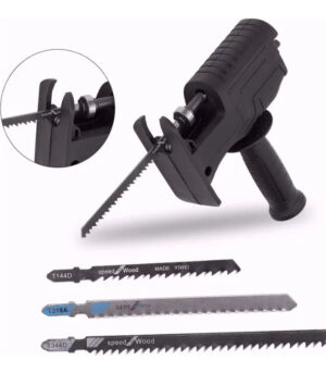 Adaptor tip fierastrau sabie soricel, pentru bormasina, 3 lame incluse