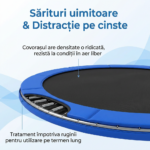Trambulina pentru Copii , Diametru 244 cm, Plasa Protectie, Exterior si Gradina, Protectie UV, Scara de Acces Inclusa, 48 de Arcuri de Sustinere din Otel Galvanizat Coș de baschet Inclus - imagine 5