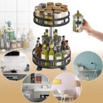 Suport rotativ cu 2 nivele, rotire 360°, pentru condimente, cu tava rotativa pentru borcane si sosuri - imagine 3