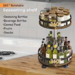 Suport rotativ cu 2 nivele, rotire 360°, pentru condimente, cu tava rotativa pentru borcane si sosuri - imagine 8