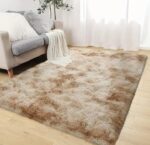 Covor pufos 150x200 cm gri sau bej antiderapant poliester fir lung lux living dormitor