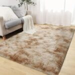 Covor pufos 150x200 cm gri sau bej antiderapant poliester fir lung lux living dormitor