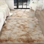 Covor pufos 150x200 cm gri sau bej antiderapant poliester fir lung lux living dormitor - imagine 4