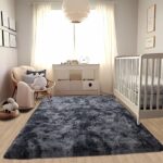Covor pufos 150x200 cm gri sau bej antiderapant poliester fir lung lux living dormitor - imagine 6