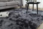 Covor pufos 150x200 cm gri sau bej antiderapant poliester fir lung lux living dormitor - imagine 7
