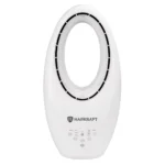 Ventilator de birou, fara pale, Harkraft, 60 W, 3 viteze, oscilatie, iluminare LED, timer, alb, telecomanda - imagine 3