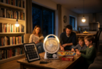 Ventilator Solar 5-în-1 cu Bluetooth, Radio, Încărcare Telefon și Sistem de Iluminat (2 Becuri), Panou Solar 6W inclus, Tehnologie LiFePO4 - imagine 5