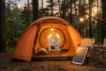 Ventilator Solar 5-în-1 cu Bluetooth, Radio, Încărcare Telefon și Sistem de Iluminat (2 Becuri), Panou Solar 6W inclus, Tehnologie LiFePO4 - imagine 3