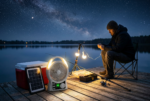 Ventilator Solar 5-în-1 cu Bluetooth, Radio, Încărcare Telefon și Sistem de Iluminat (2 Becuri), Panou Solar 6W inclus, Tehnologie LiFePO4 - imagine 6