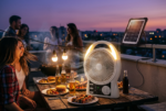 Ventilator Solar 5-în-1 cu Bluetooth, Radio, Încărcare Telefon și Sistem de Iluminat (2 Becuri), Panou Solar 6W inclus, Tehnologie LiFePO4 - imagine 2